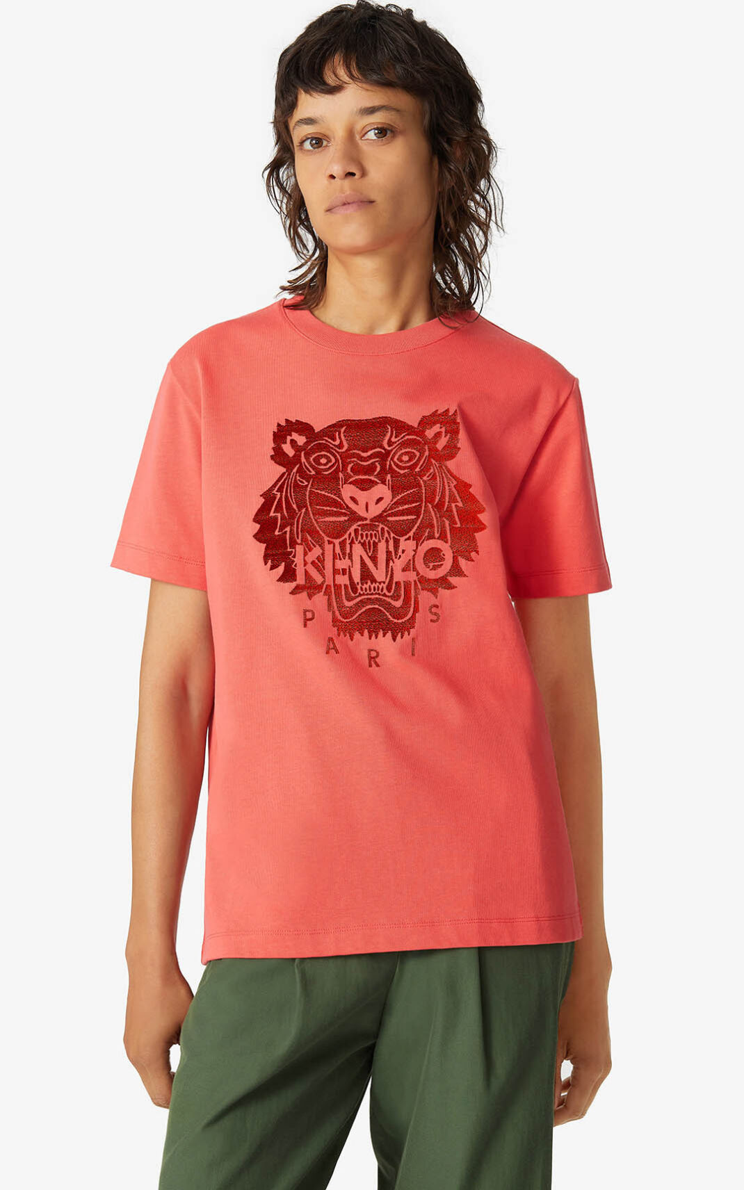 Kenzo Loose Tiger Camisetas Mujer Rojas | 7968052-SY